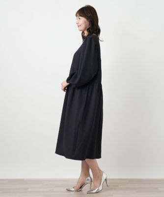 【美品 インナー付き】 レリアン 近年モデル キー 鍵 ロングワンピース M 黒 キーホールネックギャザーワンピース【NEMIKA】 | Leilian plus