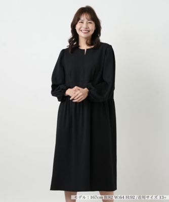 キーホールネックギャザーワンピース【NEMIKA】 | Leilian plus
