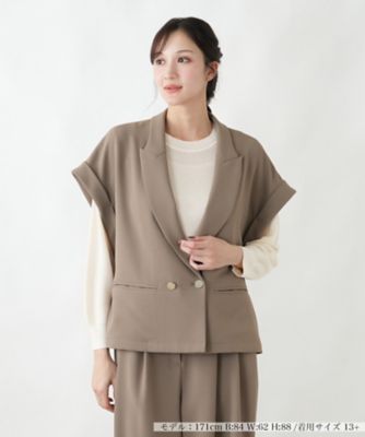 ＜Leilian plus house (Women/大きいサイズ)＞ダブルブレストテーラードベスト【ＮＥＭＩＫＡ】