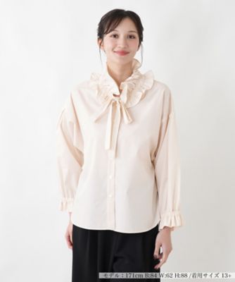 ＜Leilian plus house (Women/大きいサイズ)＞フリルカラーリボンブラウス【ＮＥＭＩＫＡ】