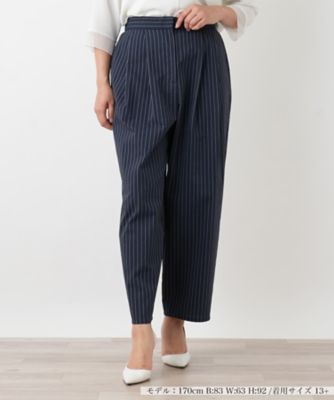 ＜Leilian plus house (Women/大きいサイズ)＞ストライプタックテーパードパンツ【ＮＥＭＩＫＡ】