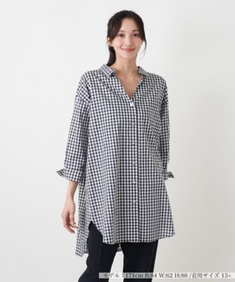 ＜Leilian plus house (Women/大きいサイズ)＞ギンガムチュニックブラウス【ＮＥＭＩＫＡ】