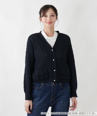 ＜Leilian plus house (Women/大きいサイズ)＞フリルポケットニットカーディガン【ＮＥＭＩＫＡ】