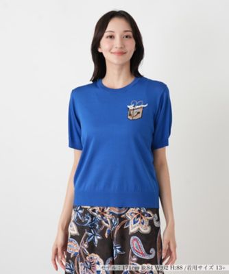 ＜Leilian plus house (Women/大きいサイズ)＞猫モチーフクルーネックニット【ＮＥＭＩＫＡ】