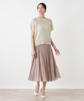 美品 ネミカ レリアン系列 15+ シルク コットン ニットプルオーバー ピンク ニットプルオーバーベスト【NEMIKA】 | Leilian plus house