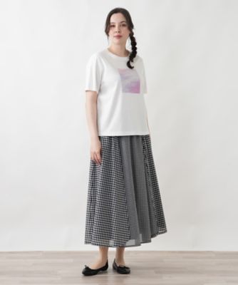 新品タグ付き レリアン 17＋ 大きいサイズ 洗える グレー カットソー グラフィックTシャツ | Leilian plus house (Women/大きいサイズ
