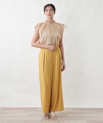 フロントタックワイドパンツ【BOURGE】 | Leilian plus house