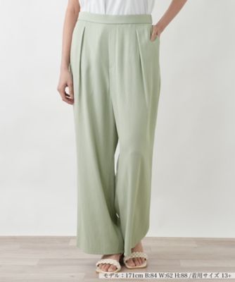 ＜Leilian plus house (Women/大きいサイズ)＞フロントタックワイドパンツ【ＢＯＵＲＧＥ】