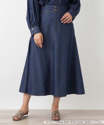 ＜Leilian plus house (Women/大きいサイズ)＞デニム調　パネルフレアスカート【ＮＥＭＩＫＡ】