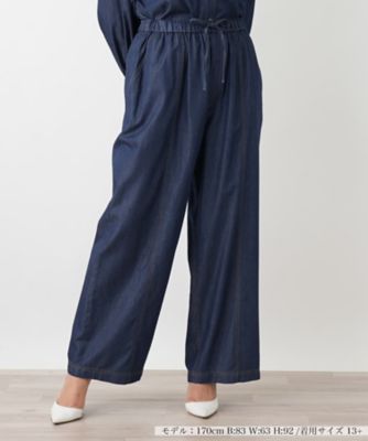 ＜Leilian plus house (Women/大きいサイズ)＞デニム調　センターシームワイドパンツ【ＮＥＭＩＫＡ】