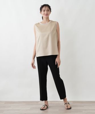 レリアン13号➕　ノースリーブ 異素材コンビ ノースリーブトップス | Leilian plus house (Women