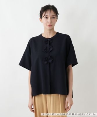 ＜Leilian plus house (Women/大きいサイズ)＞フラワーモチーフブラウス【ＢＯＵＲＧＥ】