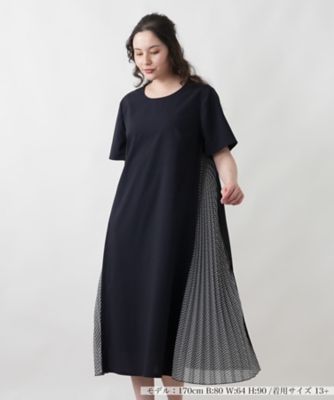 異素材切替ワンピース【プラス企画】 | Leilian plus house (Women