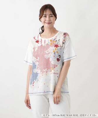 ＜Leilian plus house (Women/大きいサイズ)＞Ｔシャツ【ＭＵＳＥ　ＢＹ　ＲＯＣＨＡＳ　Ｐｒｅｍｉｅｒｅ】