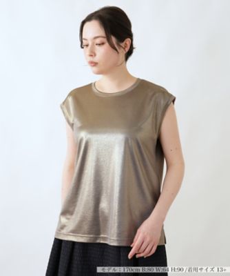 ＜Leilian plus house (Women/大きいサイズ)＞シャイニーフレンチスリーブプルオーバー【ＢＯＵＲＧＥ】