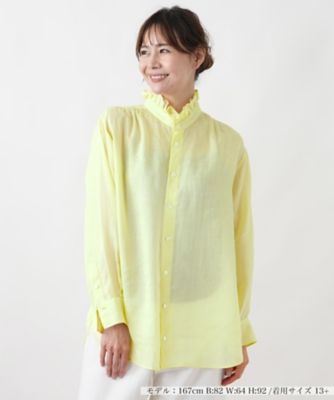 大人のフリルシアーシャツ【SORAGE】 | Leilian plus house