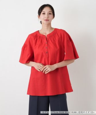楊柳風ギャザーチュニック | Leilian plus house (Women/大きいサイズ