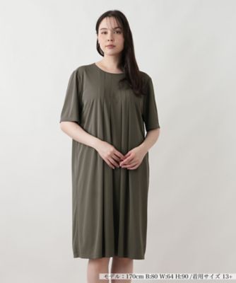 レリアン Leilian カーキ系 ワンピース 17+ 大きいサイズ 日本製 接触冷感・吸水・速乾】ワンピース【Leilian WHITE