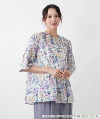Leilian 近年モデルレリアン 半袖 ブラウス ベージュ 9M ブラウス【Leilian WHITE LABEL】 | Leilian plus