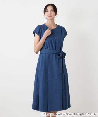 美品 Leilian プリーツデザインワンピース サイドプリーツワンピース【大妻女子大学コラボ商品】 | Leilian plus