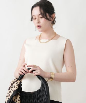スクエアネックカットソー【Leilian WHITE LABEL