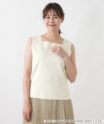 ＜Leilian plus house (Women/大きいサイズ)＞スクエアネックカットソー【Ｌｅｉｌｉａｎ　ＷＨＩＴＥ　ＬＡＢＥＬ】