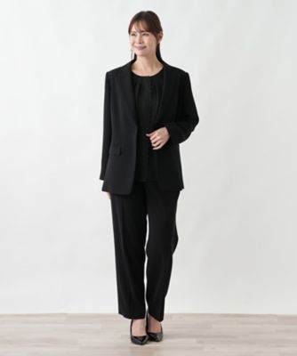 【希少・美品】　23区　COLOMBO　スーツ　パンツ　セット　大きい　ブラック パンツスーツブラックフォーマル | Leilian plus house (Women/大きい