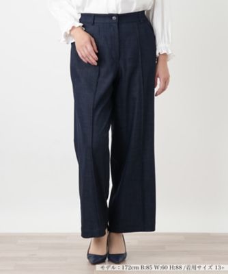 美品■レリアンWHITE LABEL■サイズ13+■上品なパンツスーツ■ネイビー パンツ【Leilian WHITE LABEL】 | Leilian plus
