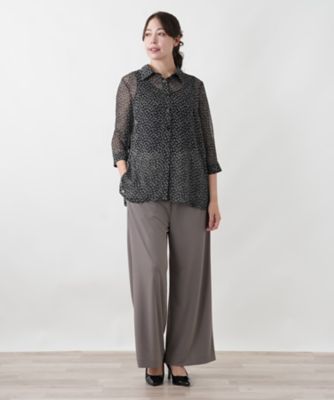 レリアン大きいサイズトップス 春夏 羽織ブラウス【Leilian WHITE LABEL】 | Leilian