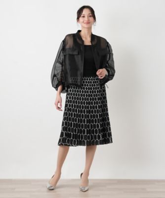 Leilian 総柄プリーツスカート ブラック 13 日本製 プリーツスカート【Leilian WHITE LABEL】 | Leilian