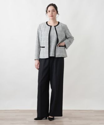 美品 Leilian ウール × シルク × 麻 ジャケット 13+ 日本製 ジャケット【Leilian WHITE LABEL】 | Leilian plus