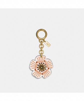 5000円 未使用 COACH 花のバッグチャーム、キーチャーム ウィロー 