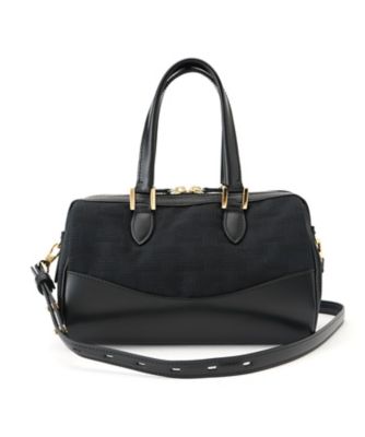 ✨美品✨ランバンコレクション トートバッグ　ボストンバッグ　レザー　シボ革　黒 ✨美品✨ランバンコレクション トートバッグ ボストンバッグ