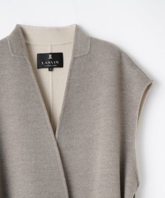 LANVIN　ランバンコレクション　ノーカラーコート　ウール　ジップ ダブルフェイスジレ | LANVIN COLLECTION (Women)/ランバン