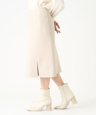 LANVIN COLLECTION / スカート/38/レーヨン/WHT ダブルフェイススリットスカート | LANVIN COLLECTION (Women