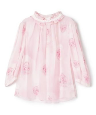 ＜LANVIN COLLECTION (Women)＞ローズプリントフリルカラーブラウス
