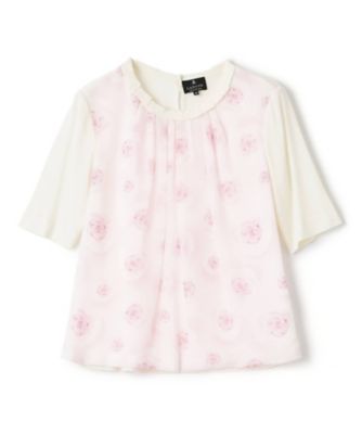 ＜LANVIN COLLECTION (Women)＞シルクシフォン切り替えニット