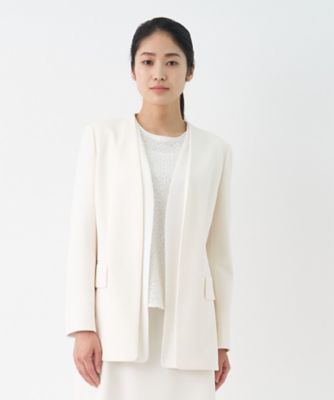 LANVIN COLLECTION (Women)/ランバンコレクション ノーカラーカルゼジャケット