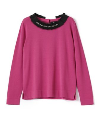 ＜LANVIN COLLECTION (Women)＞グログランビジューニット