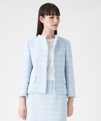 ＜LANVIN COLLECTION (Women)＞【セットアップ対応商品】ツイードチェックジャケット