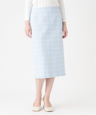 ＜LANVIN COLLECTION (Women)＞【セットアップ対応商品】ツイードチェックスカート