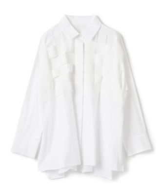 ＜LANVIN COLLECTION (Women)＞グログランチェックシャツブラウス