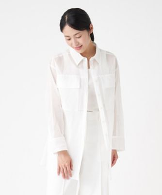 ＜LANVIN COLLECTION (Women)＞コットンオーガンジーシャツブラウス