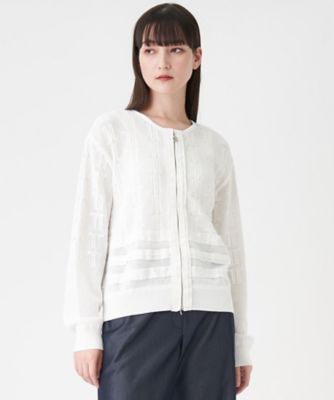 ＜LANVIN COLLECTION (Women)＞ロゴメッシュカーディガン