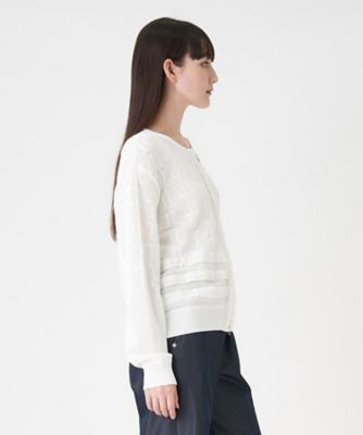 ロゴメッシュカーディガン