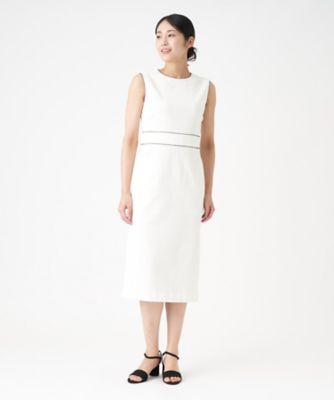 ＜LANVIN COLLECTION (Women)＞ノースリーブドビーストレッチワンピース
