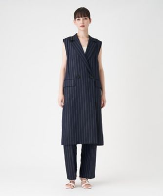 ＜LANVIN COLLECTION (Women)＞【セットアップ対応商品】ピンストライプロングベスト