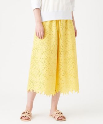 ＜LANVIN COLLECTION (Women)＞エンブロイダリーレースワイドパンツ