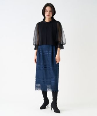 チュールスリーブニットジャケット