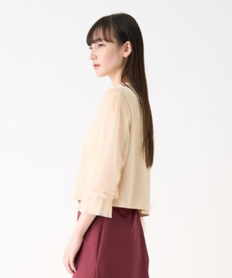 チュールスリーブニットジャケット